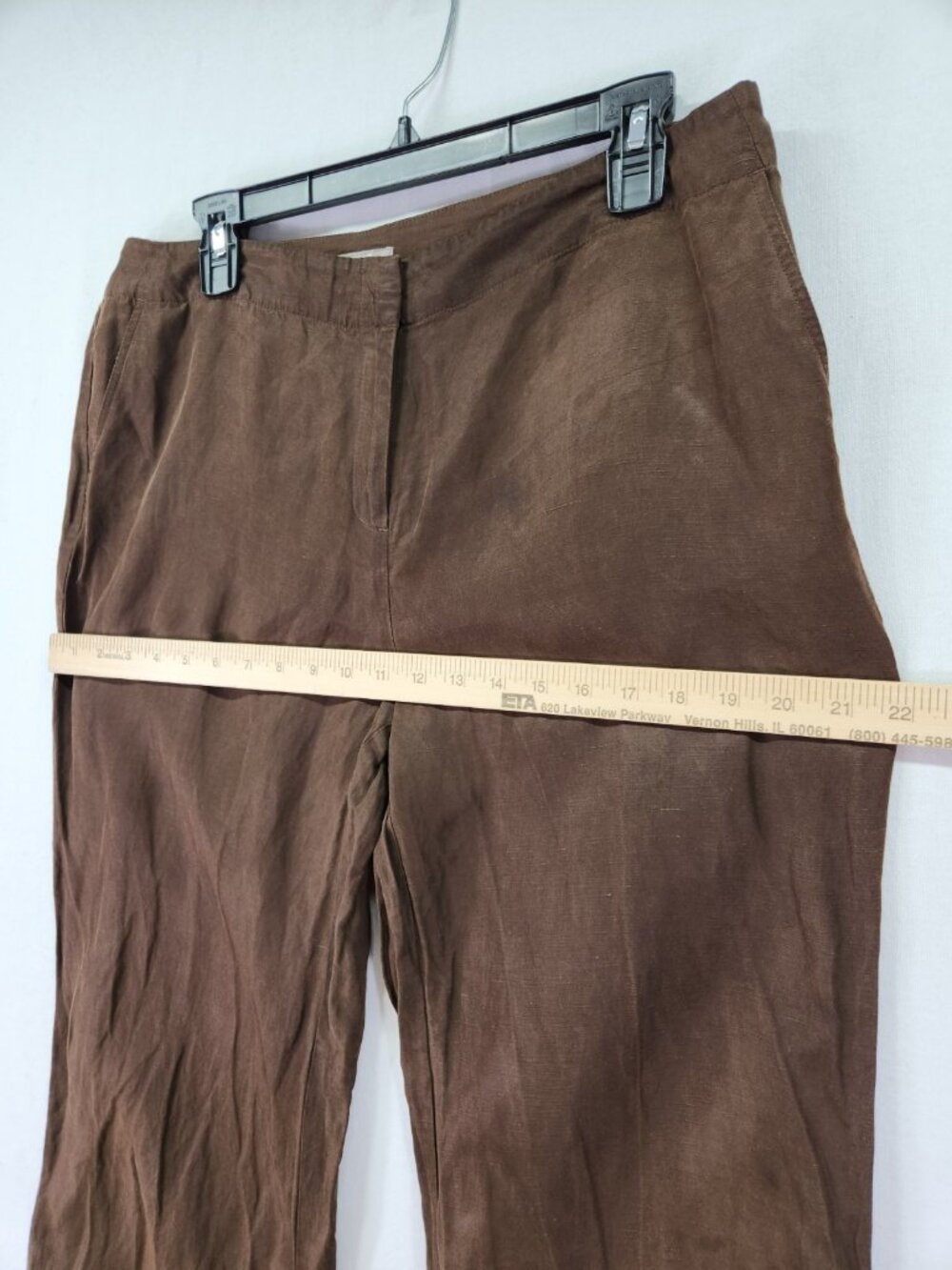 J. Jill Wide Leg Women's Size 12 34x32 Silk/Linen Pants Pockets Neutral - Picture 5 of 15
